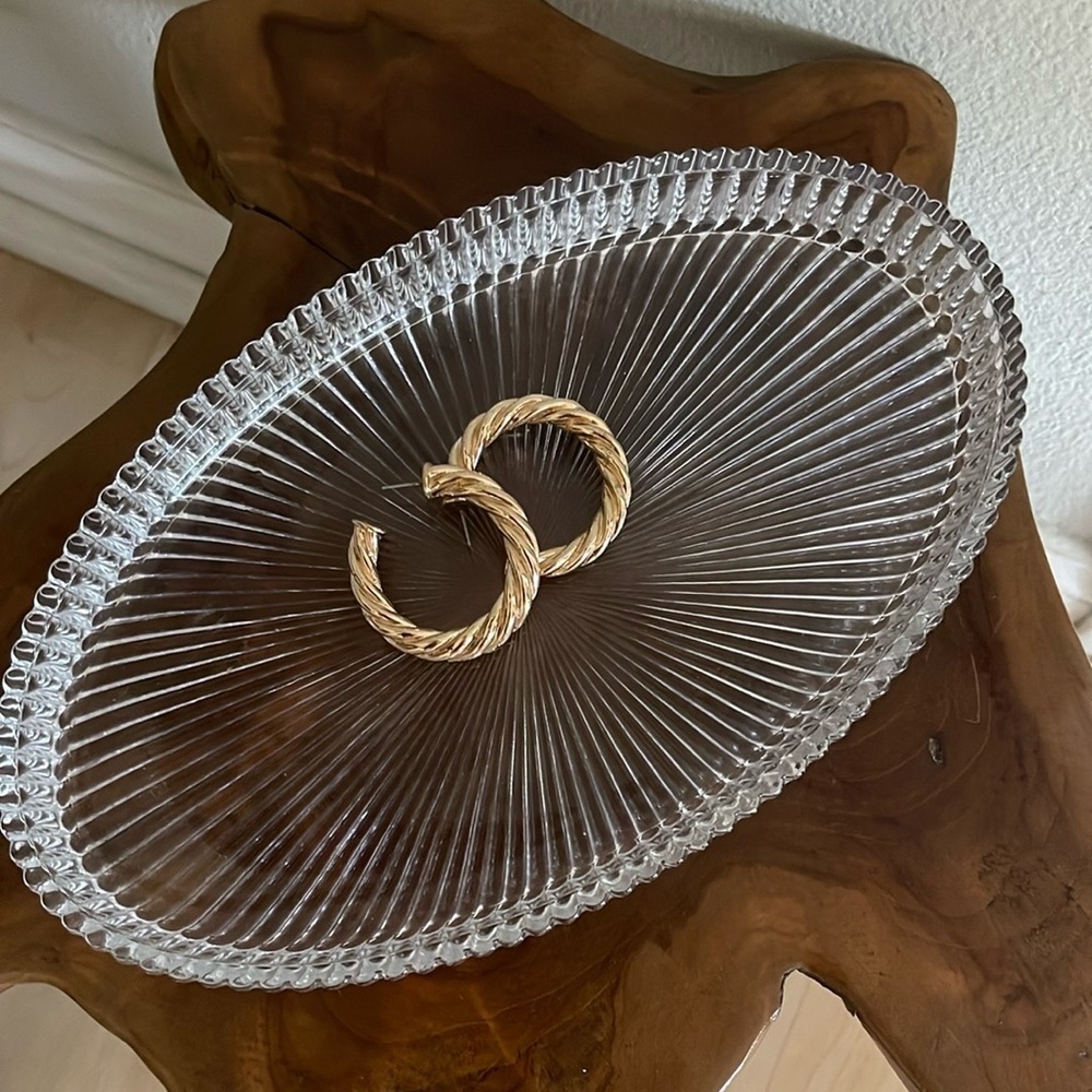 Gold Twisted Chunky Hoop Earrings